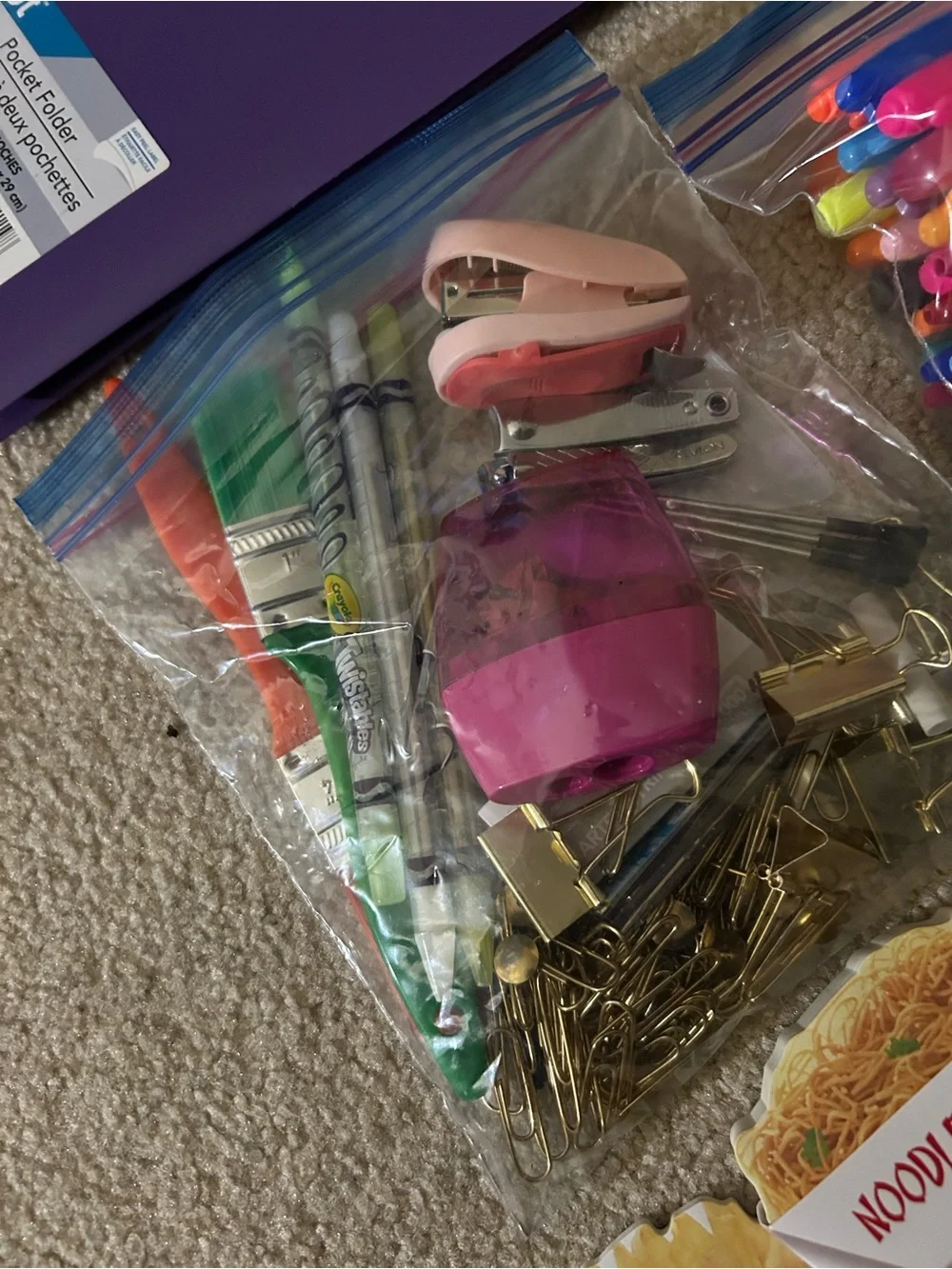 Assorted Purple & Multicolor Home Office Stationery Set